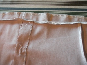 to create the casing fold over the raw fabric edge, and fold again.